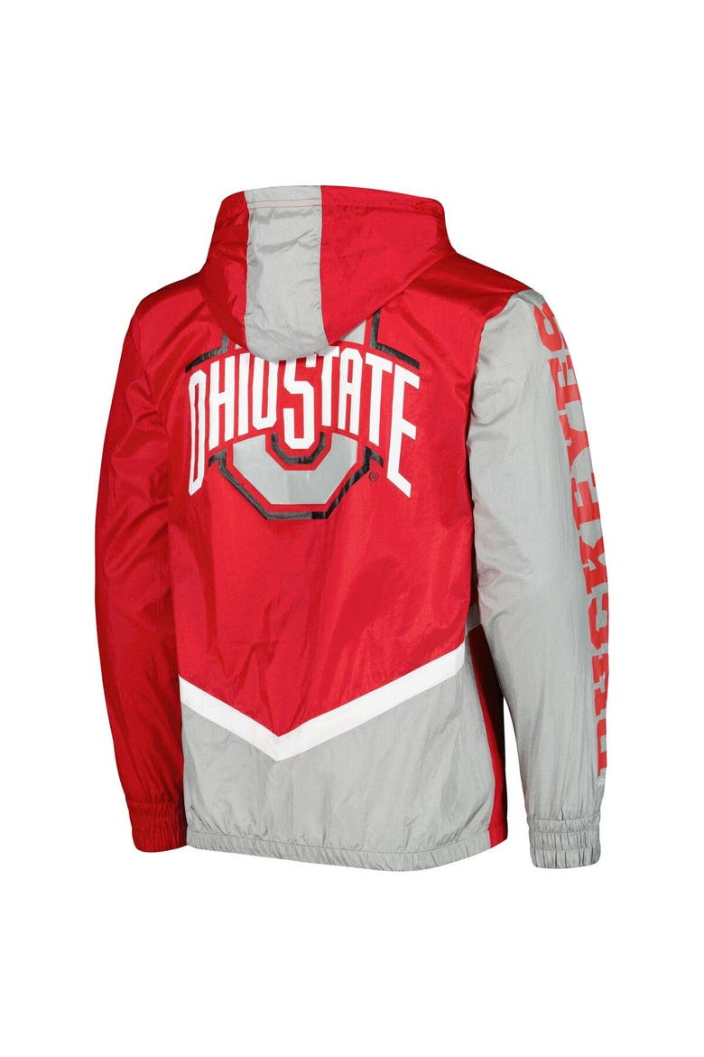 Men's Mitchell & Ness Scarlet Ohio State Buckeyes Undeniable Full-Zip Windbreaker Jacket, Alternate, color, Scarlet
