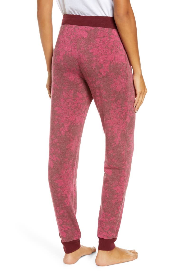 Soft Lounge Joggers, Alternate, color, BURGUNDY TANNIN ROSE BROCADE