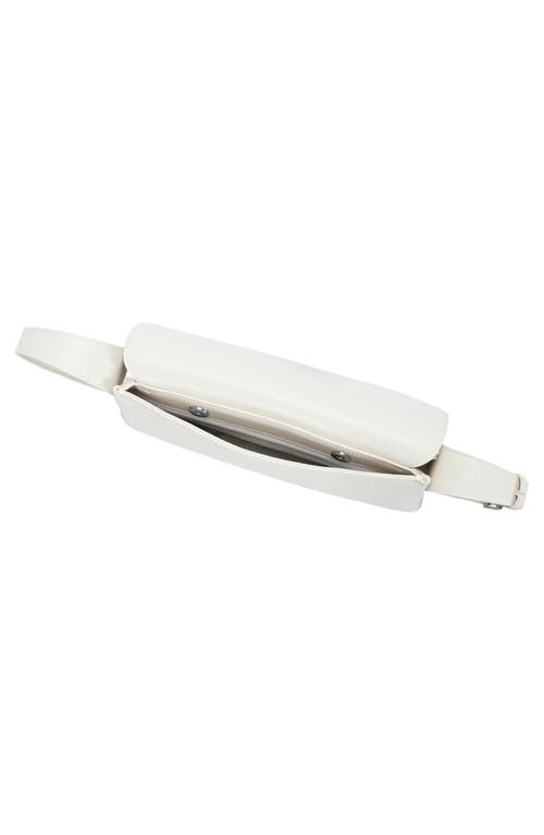 Madison West Clean Buckle Strap Shoulder Bag In White