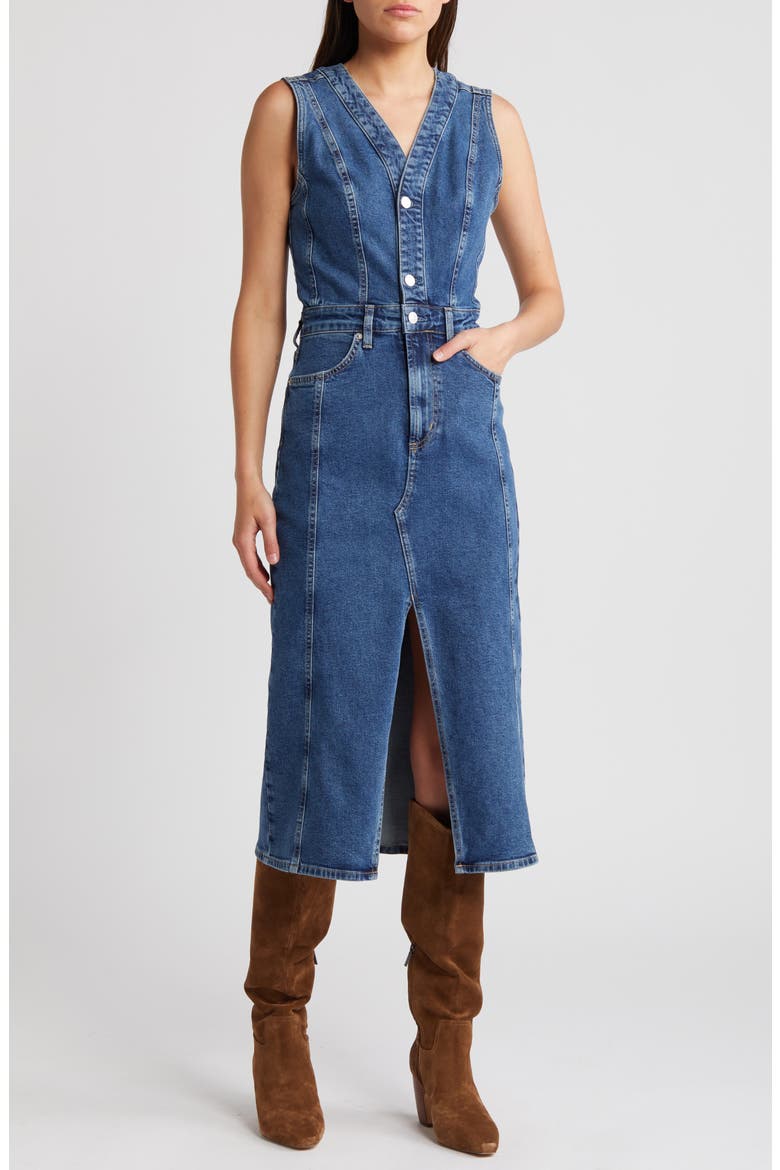 Westwood Sleeveless Denim Dress, Main, color, BLUE STONE