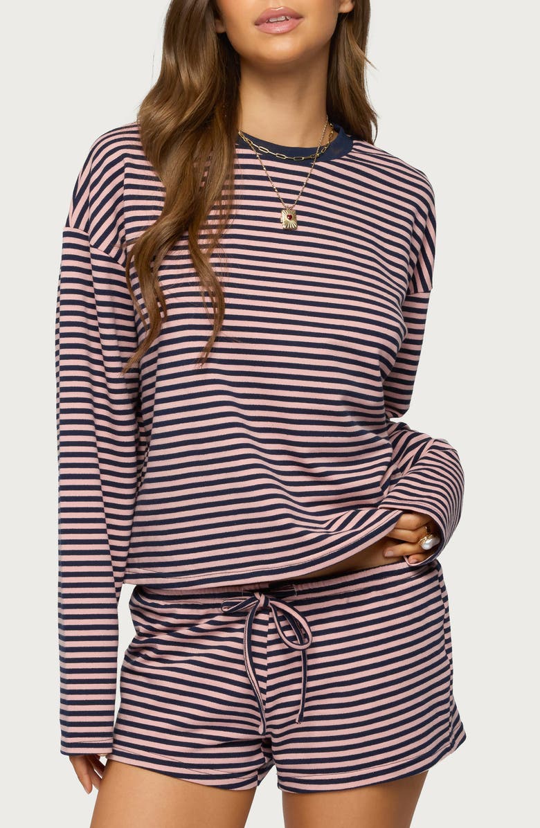 EDIKTED Jainee Stripe Long Sleeve Top, Main, color, 
