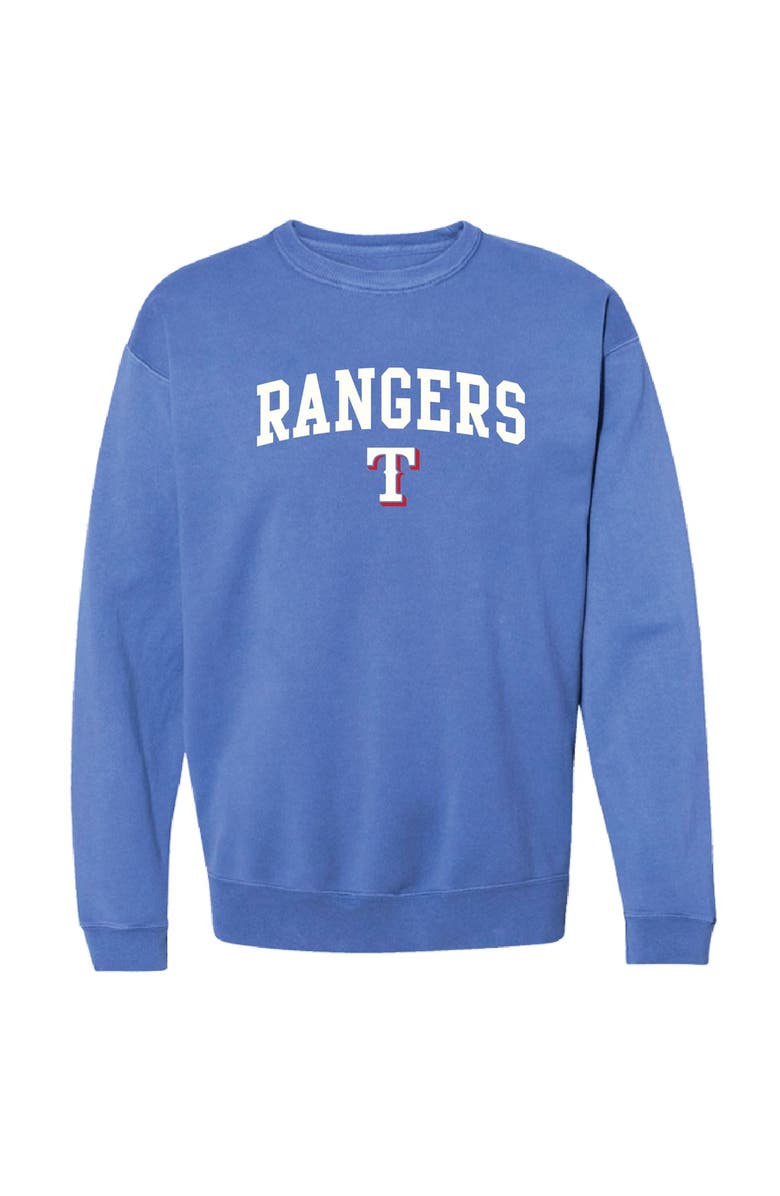 SOFT AS A GRAPE Women's Soft as a Grape Royal Texas Rangers Pigment Dye Pullover Sweatshirt, Main, color, Royal