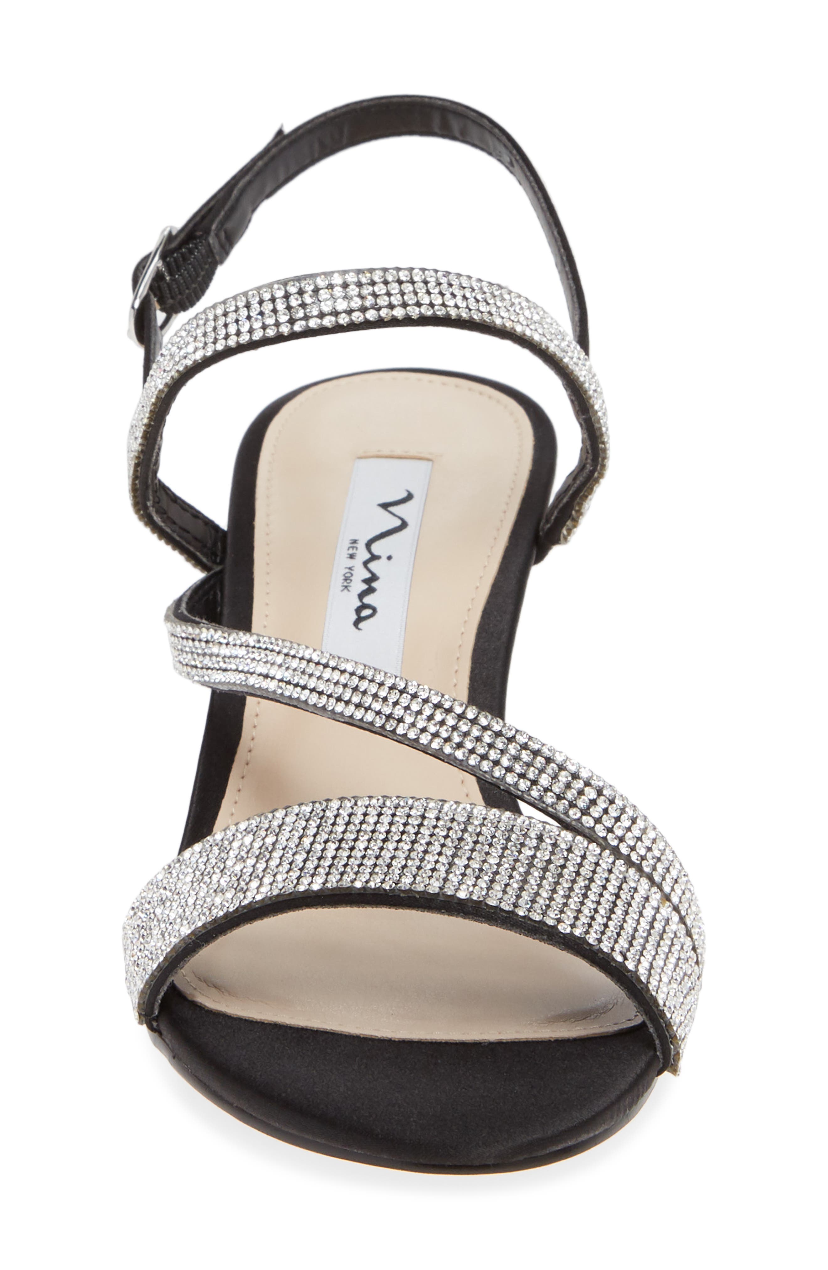 Nina Naloni Crystal Embellished Wedge Sandal, Alternate, color, 