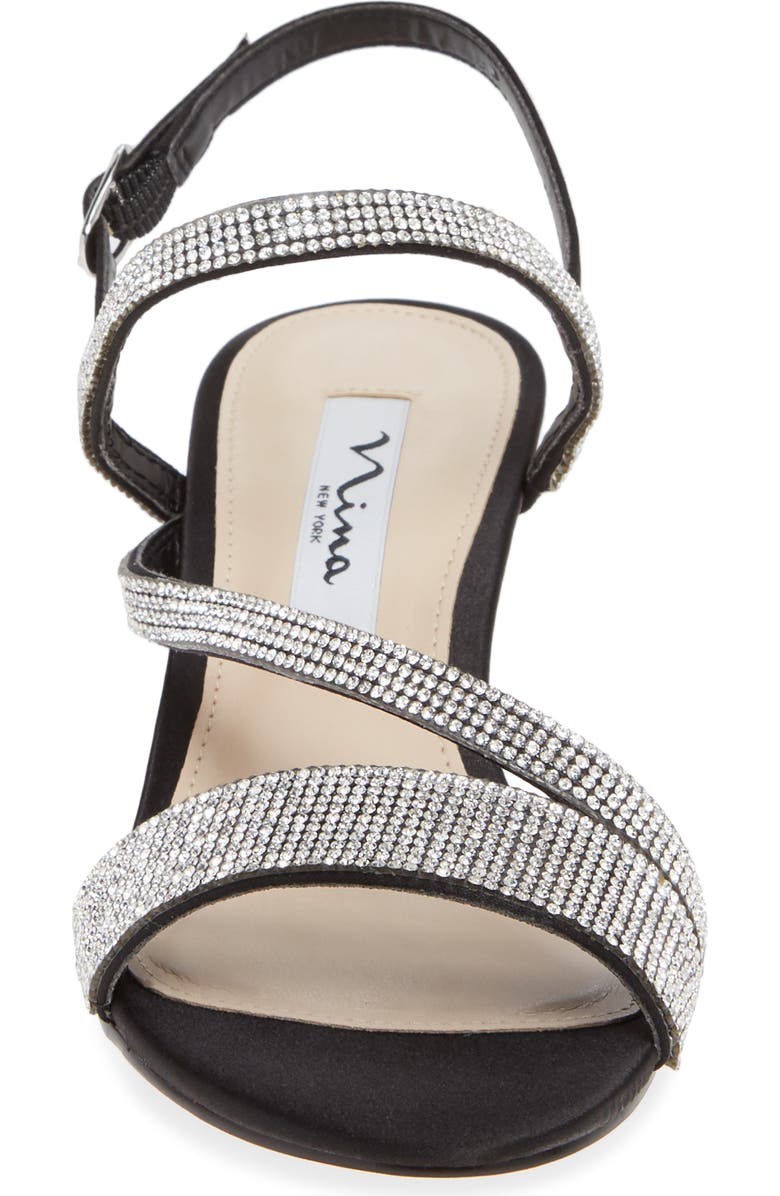 Nina Naloni Crystal Embellished Wedge Sandal, Alternate, color,