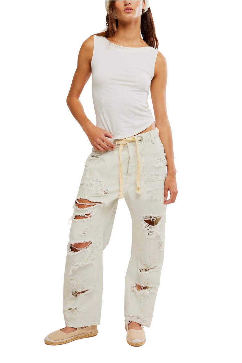 We The Free Moxie Mid Rise Barrel Jeans, Alternate, color, SEA MIST