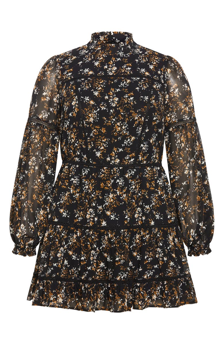 City Chic Lennox Floral Long Sleeve Dress, Main, color, Floral