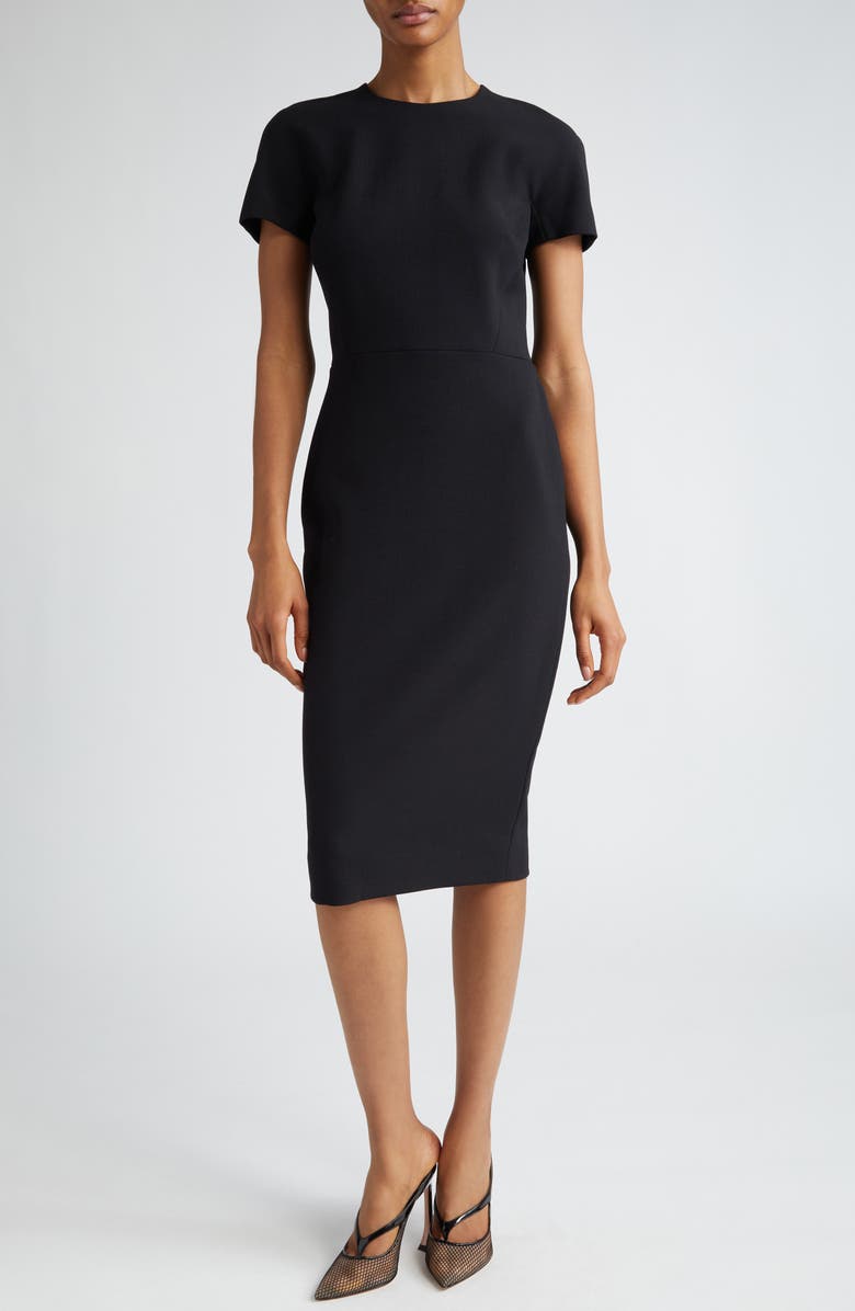 Victoria Beckham Crepe Sheath Dress, Main, color, Black