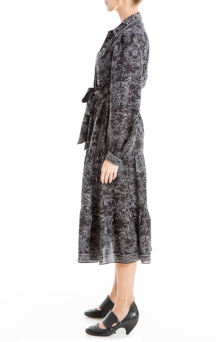 MAX STUDIO Long Sleeve Tiered Midi Shirtdress, Alternate, color, 