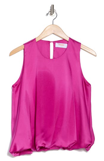 RENEE C RENEE C BUBBLE HEM SATIN TOP 