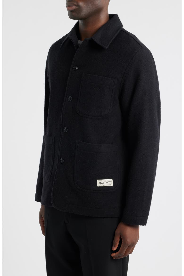 Burel Wool Shirt Jacket, Alternate, color, DEEP BLACK