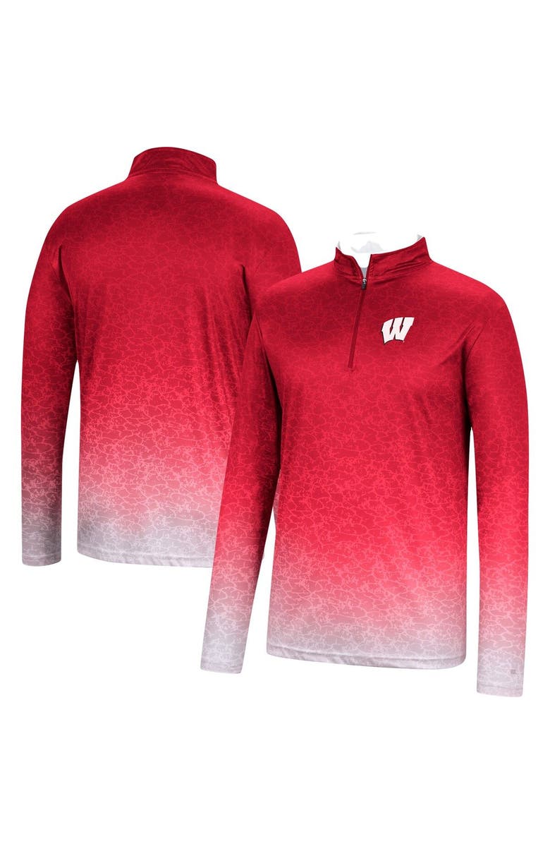 COLOSSEUM Men's Colosseum Red Wisconsin Badgers Walter Quarter-Zip Windshirt, Alternate, color, 
