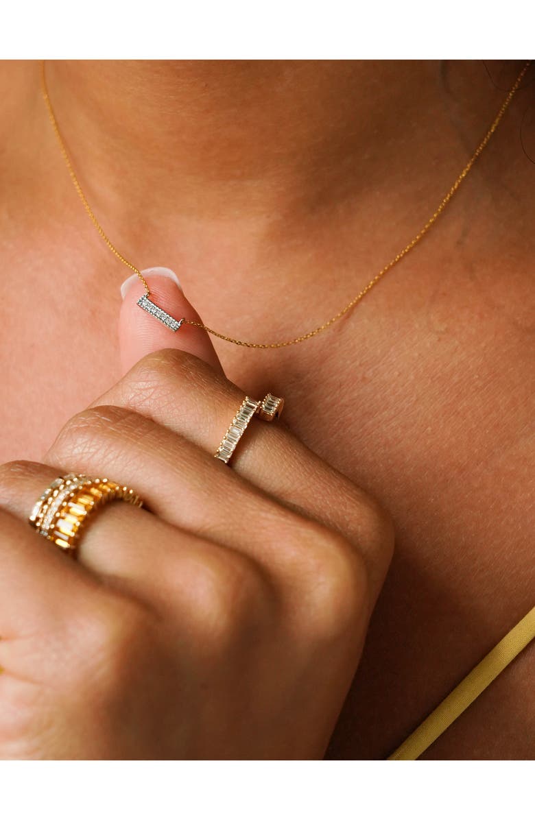 Dana Rebecca Designs 'Sylvie Rose' Diamond Bar Pendant Necklace, Alternate, color, Yellow Gold