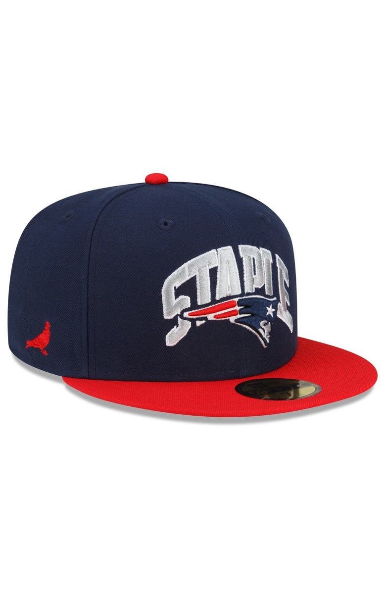 New Era x Staple Men's New Era Navy/Red New England Patriots NFL x Staple Collection 59FIFTY Fitted Hat, Alternate, color, Navy