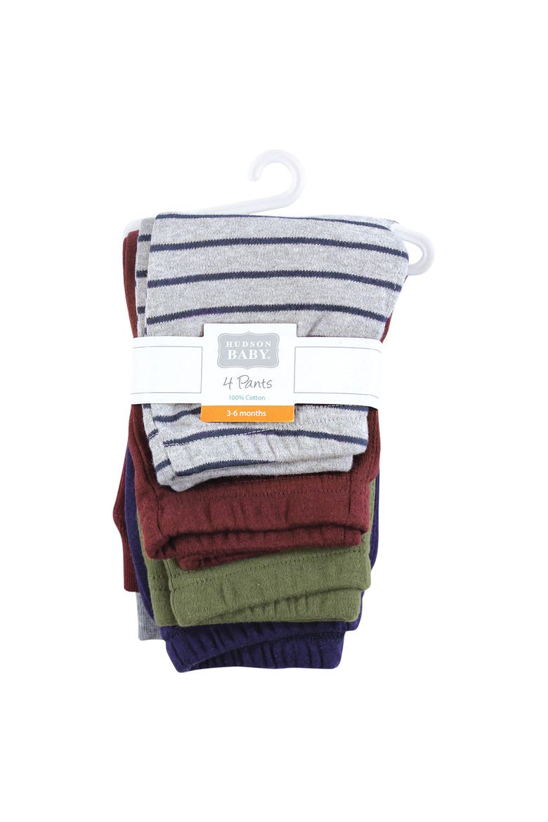 Four-Piece Collection of Bottoms, Alternate, color, Stripe Burgundy Olive