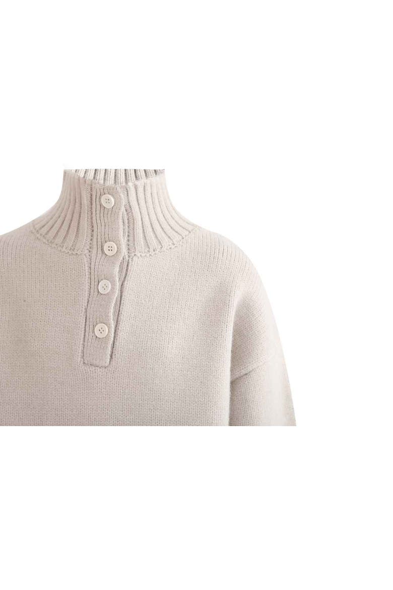 Button-Up Ribbed Sweater, Alternate, color, Beige