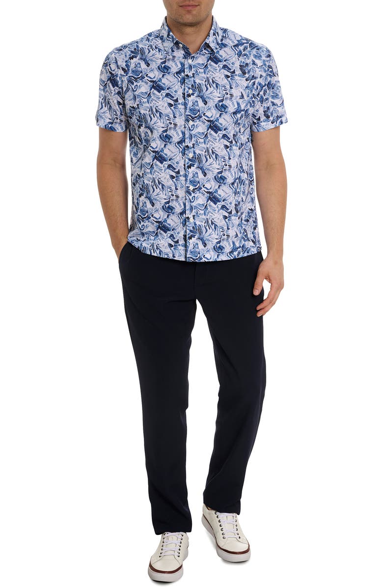 Robert Graham Occasio Short Sleeve Performance Button-Up Shirt, Alternate, color, 