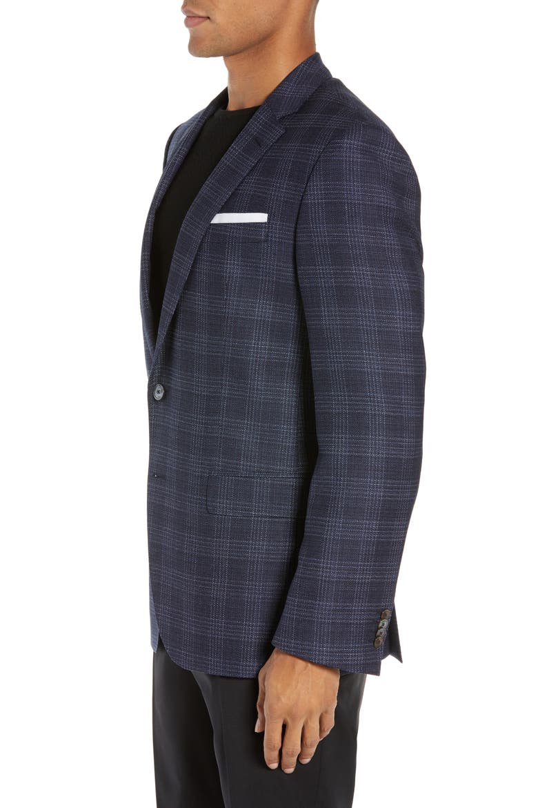 Hutsons Slim Fit Check Virgin Wool Sport Coat, Alternate, color, LIGHT/ PASTEL BLUE