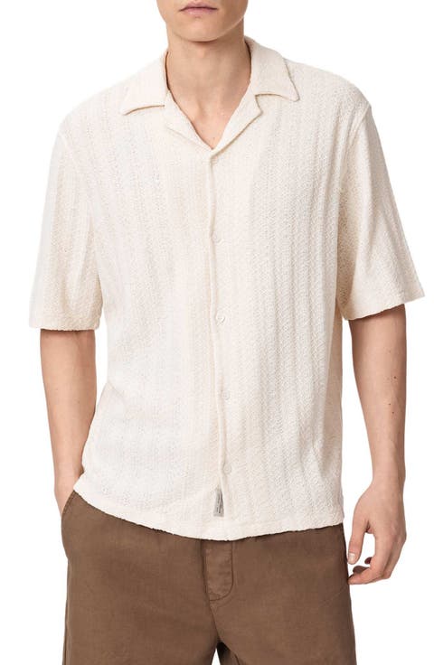 Trace Textured Cotton Camp Shirt