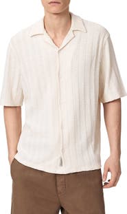AllSaints Trace Textured Cotton Camp Shirt