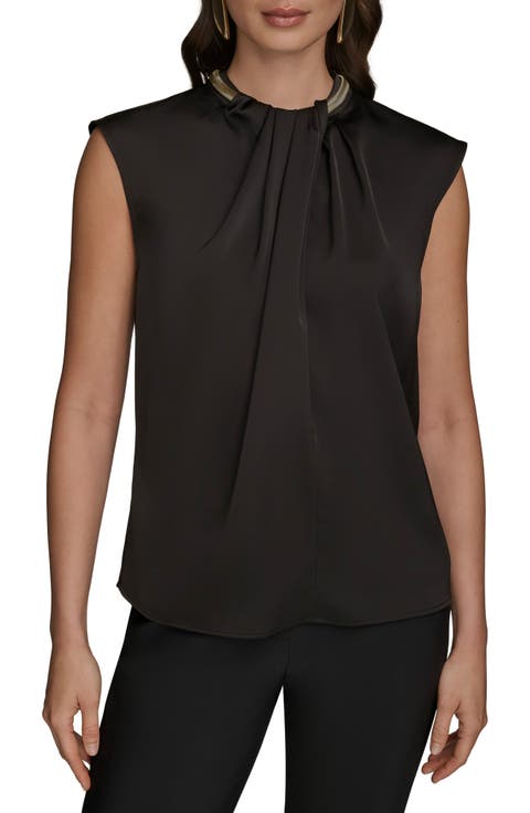 Twist Neck Hardware Sleeveless Top