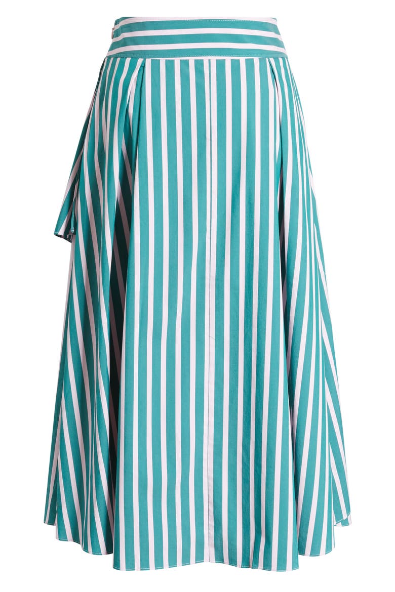 x Atlantic-Pacific Stripe Asymmetrical Skirt, Alternate, color, GREEN- PINK STRIPE