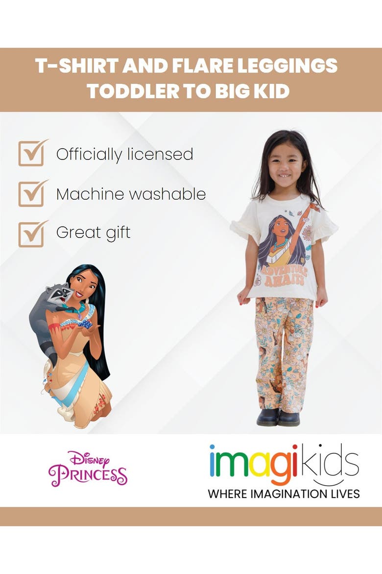 Princess 2-Piece T-Shirt and Leggings Set, Alternate, color, Pocahontas Peach