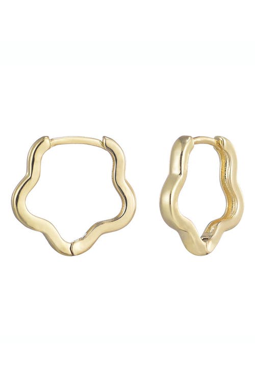 Adornia Flower Shaped Huggie Hoop Earrings In Gold