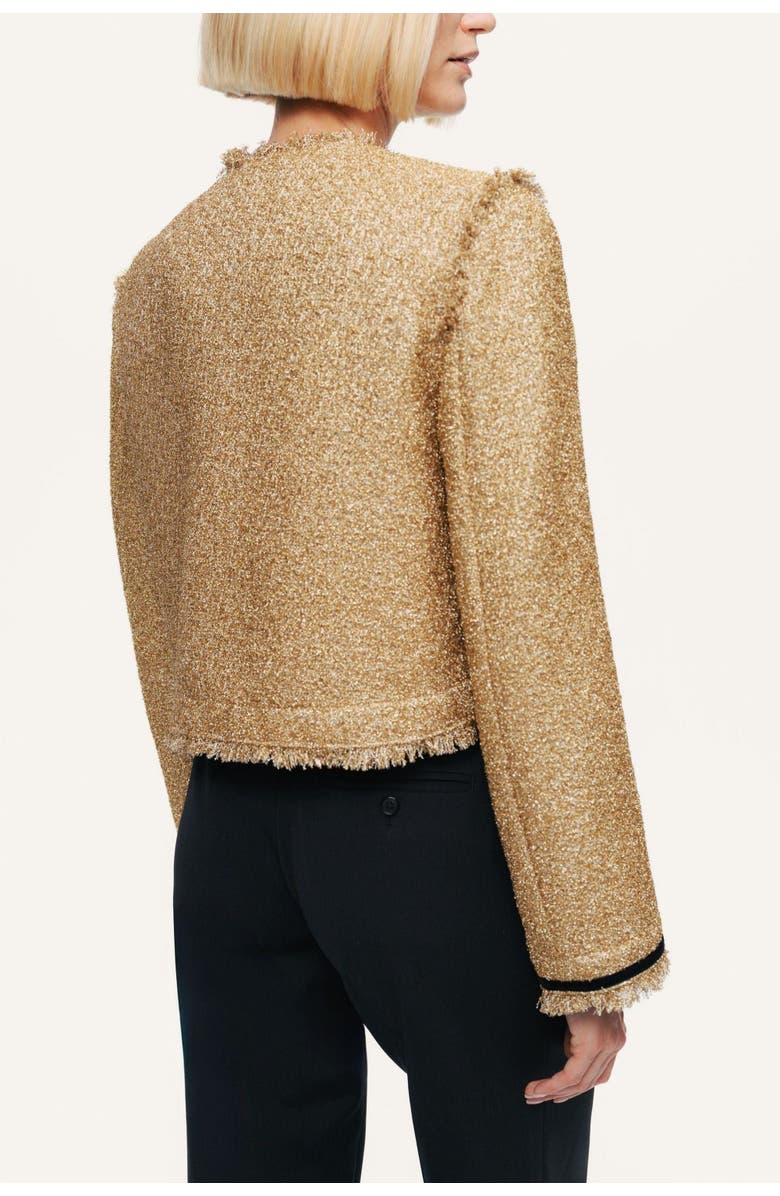 Nocturne Textured Cropped Jacket, Alternate, color, Gold