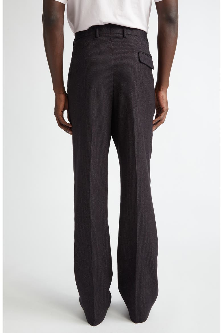 Pinstripe Relaxed Fit Tailored Pants, Alternate, color, BLACK-RED STRIPE