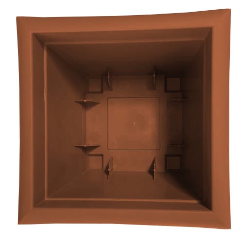Bloem 15" Dayton Square Deck Planter, Terra Cotta In Brown