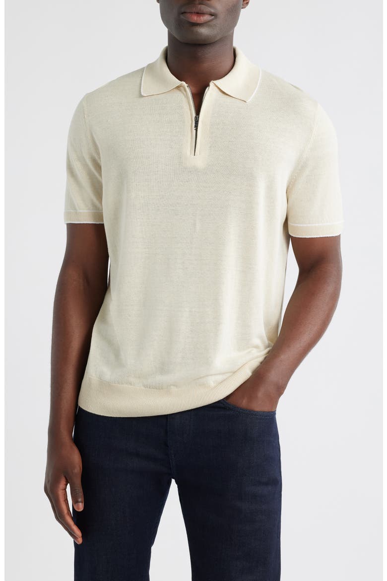 Jiovanotto Quarter Zip Polo, Main, color, OPEN WHITE