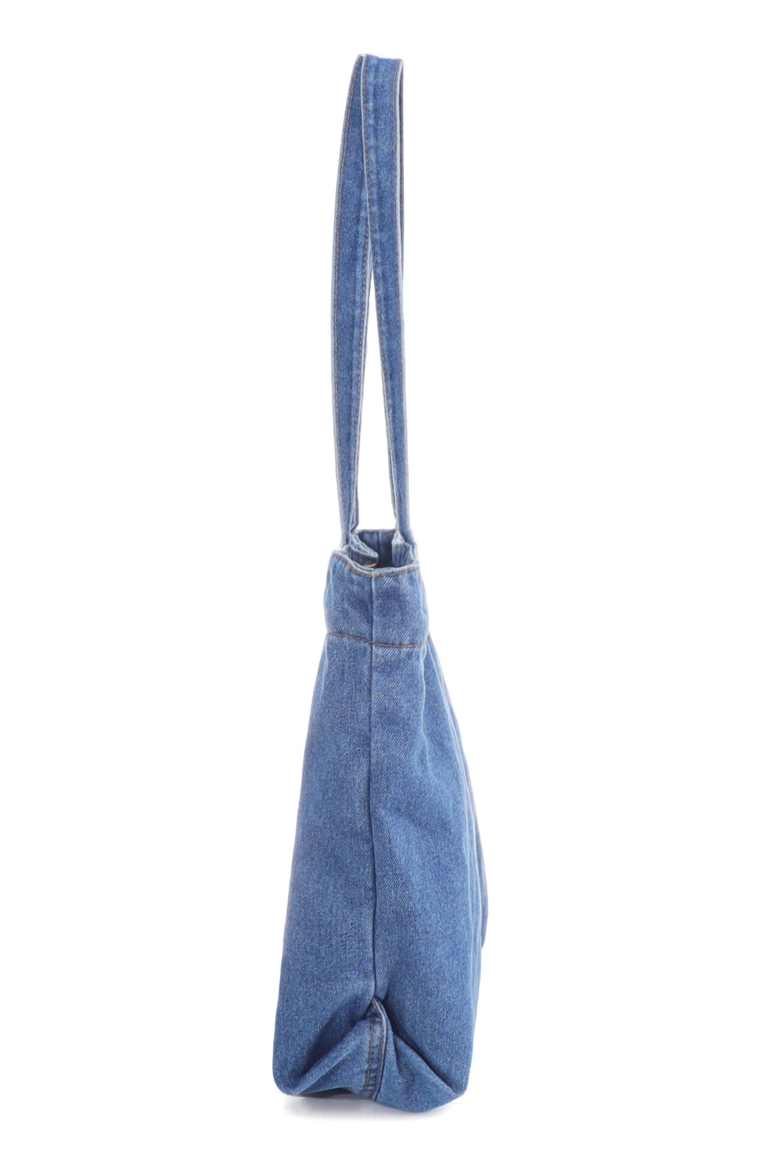 Adornia Large Denim Tote Bag, Alternate, color, Blue