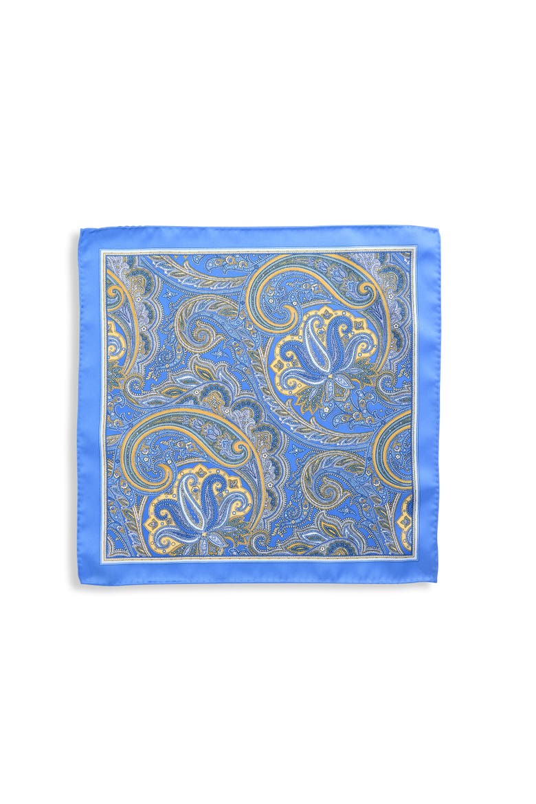 Big & Tall Exploded Paisley Pocket Square, Alternate, color, BLUE