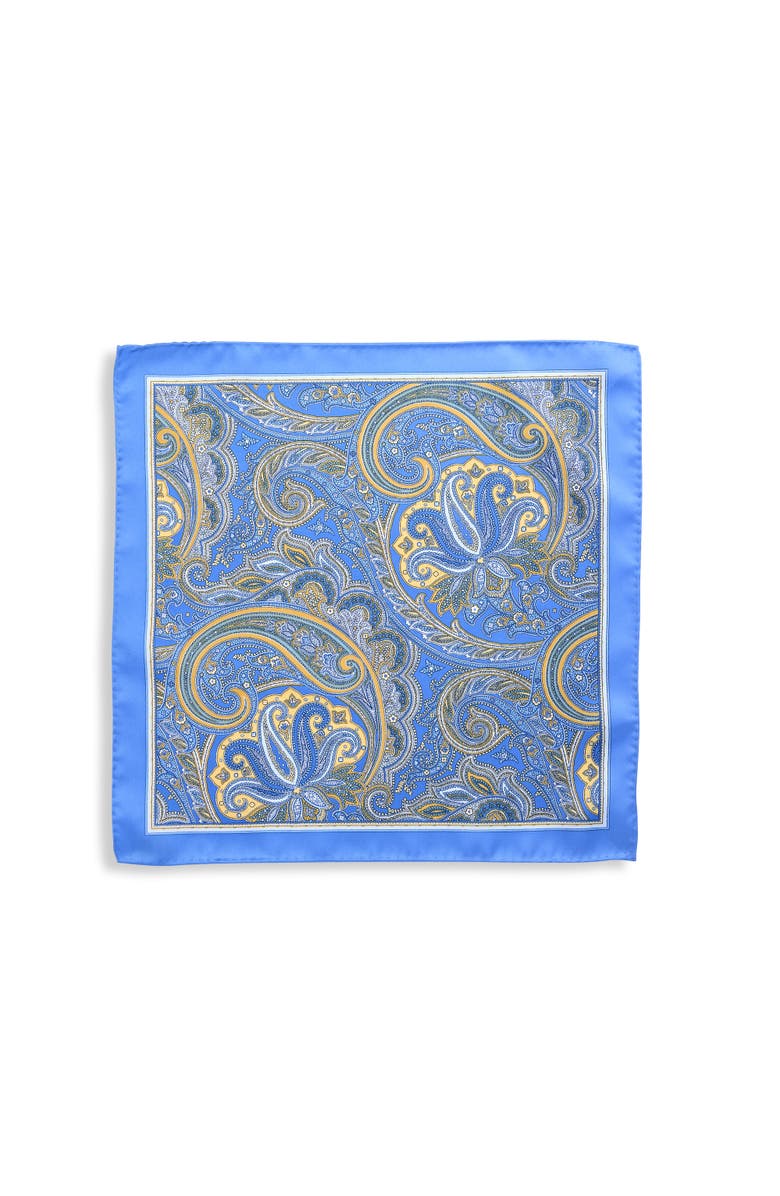 Synrgy by DXL Big & Tall Exploded Paisley Pocket Square, Alternate, color, Blue