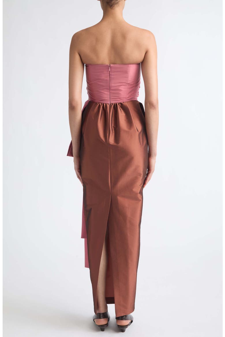 Lina Strapless Gown, Alternate, color, POWDER ROSE / CHESTNUT BROWN