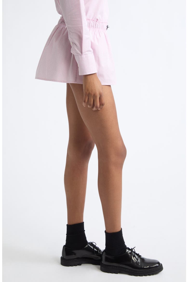 Check Cotton Boxer Miniskirt, Alternate, color, PINK GRAPH