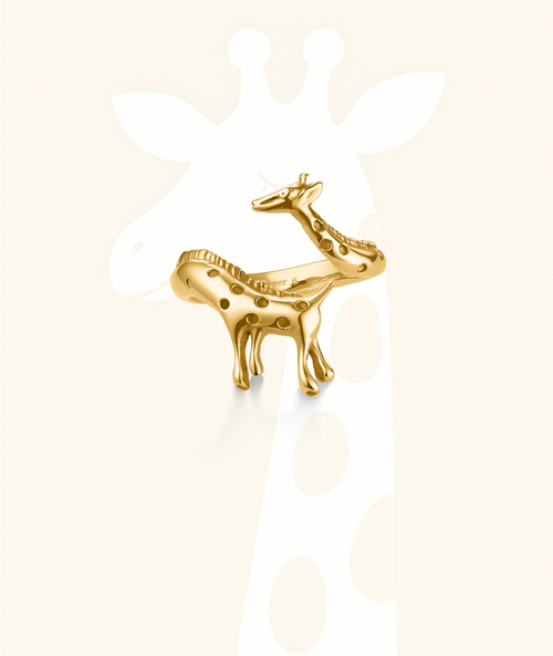 Hey Harper Giraffe Ring In Gold