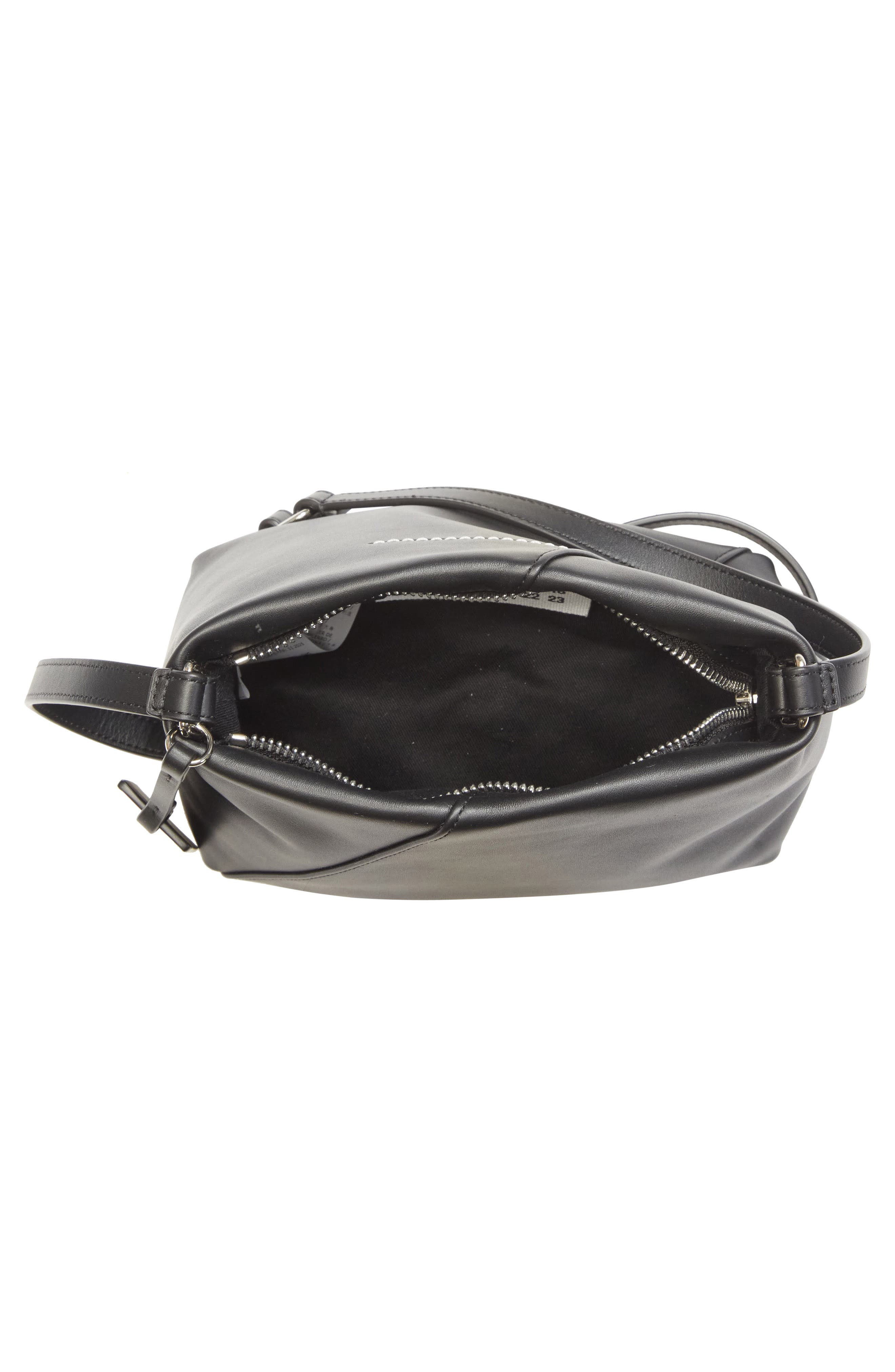 Folded J Leather Shoulder Bag, Alternate, color, T8013 BLACK