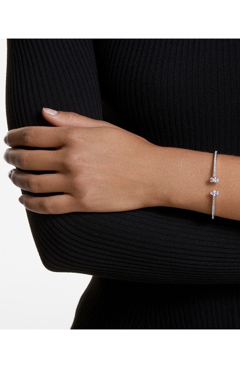 Swarovski Mesmera Attract Bangle Bracelet, Alternate, color, Silver