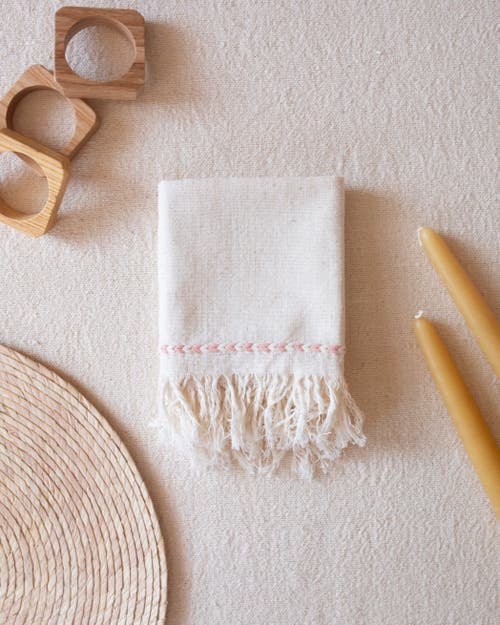 Kd Weave Braid Detail Napkin In White