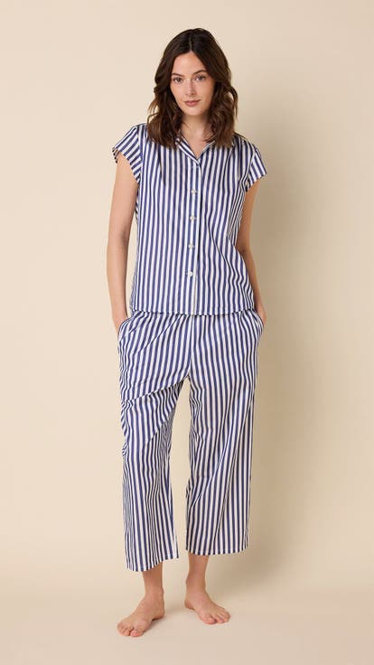 Luxe Pima Cropped Pajama Print Set