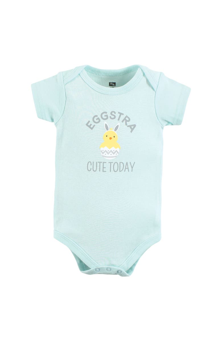 Hudson Baby All-Season Cotton One-Piece Garment Set of 3, Alternate, color, Eggstra Cute