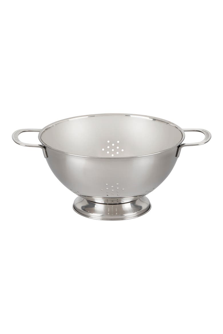 Set of 3 Stackable Stainless Steel Colanders, Alternate, color, STAINLESS STEEL