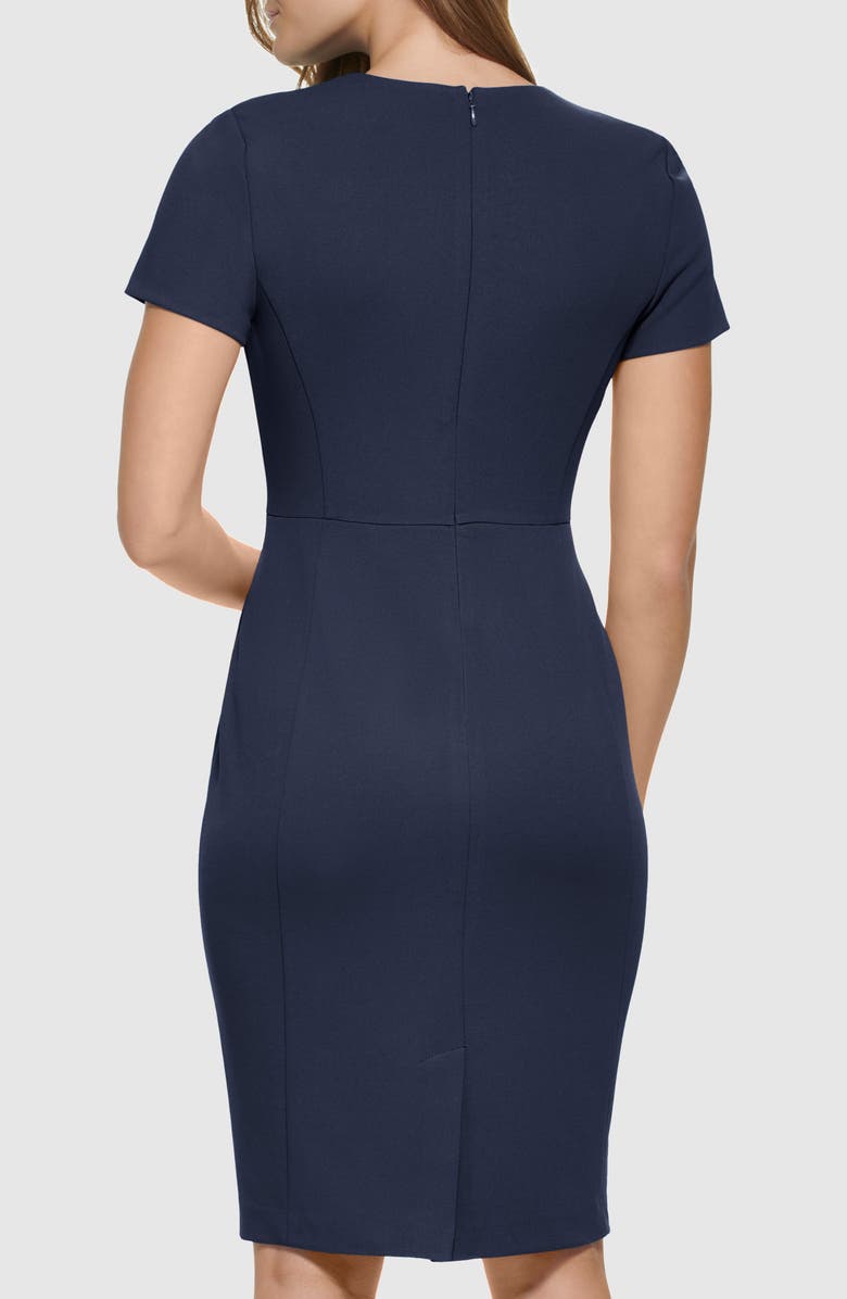 V-Neck Button Sheath Dress