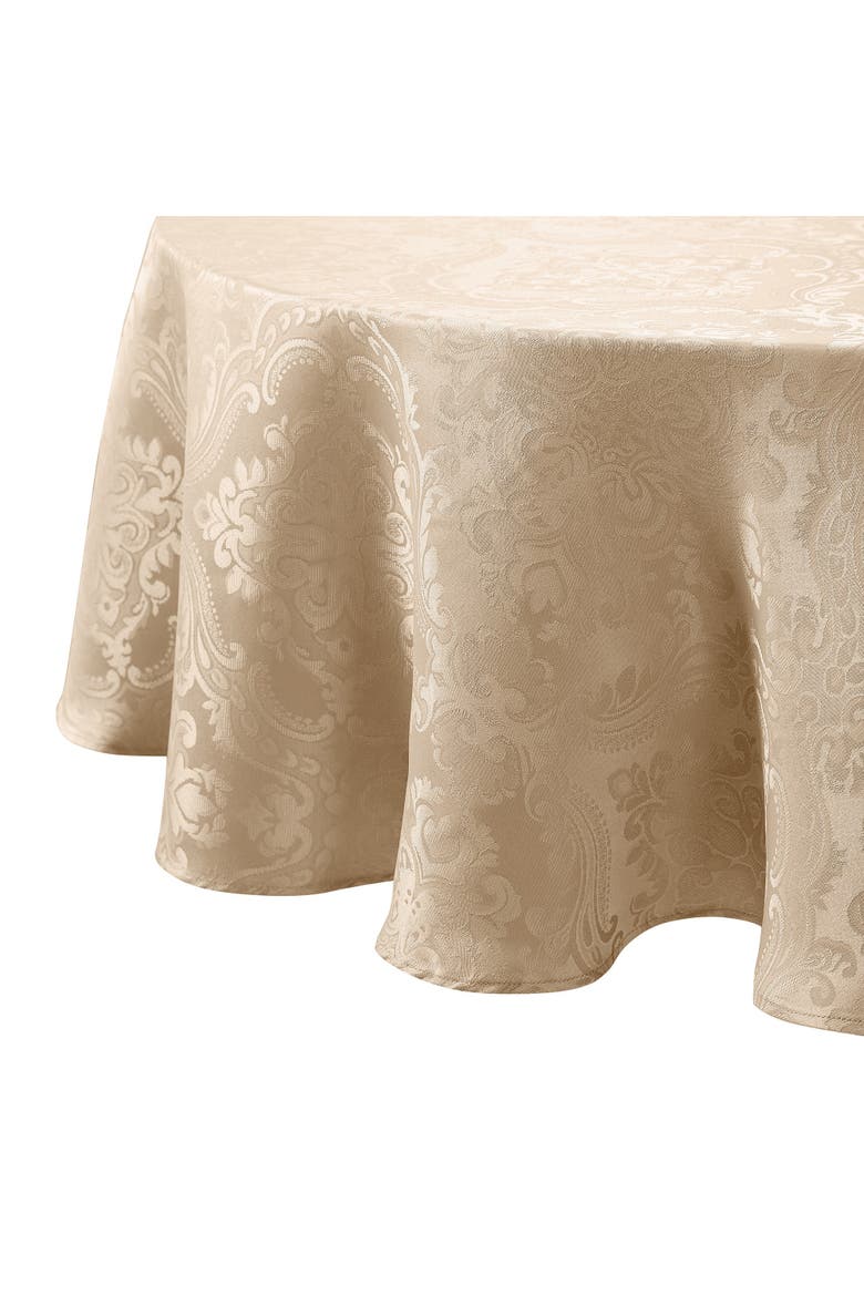 Caiden Elegance Damask Tablecloth, Alternate, color, Taupe