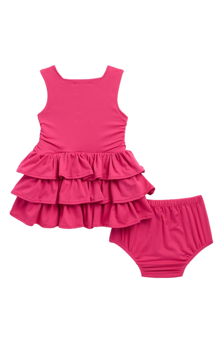 Habitual Kids Ruched Tiered Dress with Bloomers, Alternate, color, Pink