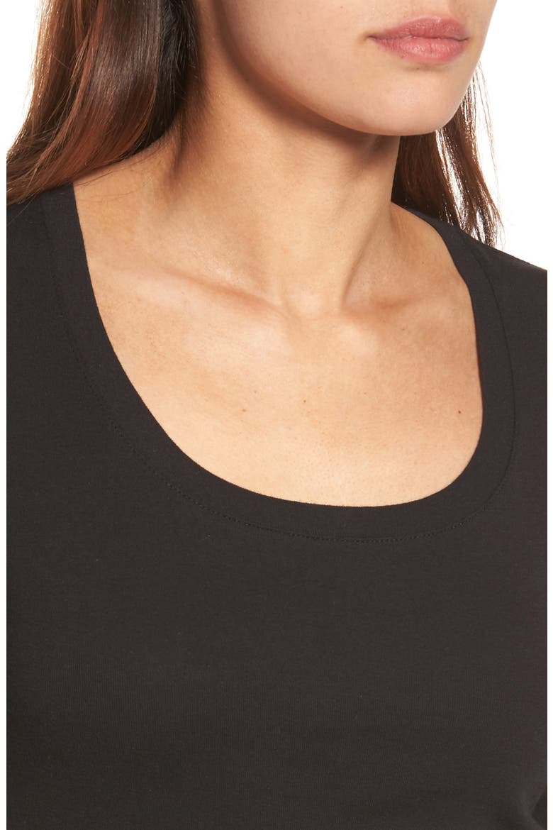 'Melody' Long Sleeve Scoop Neck Tee, Alternate, color, BLACK