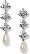 Nadri Imitation Pearl Triple Drop Earrings
