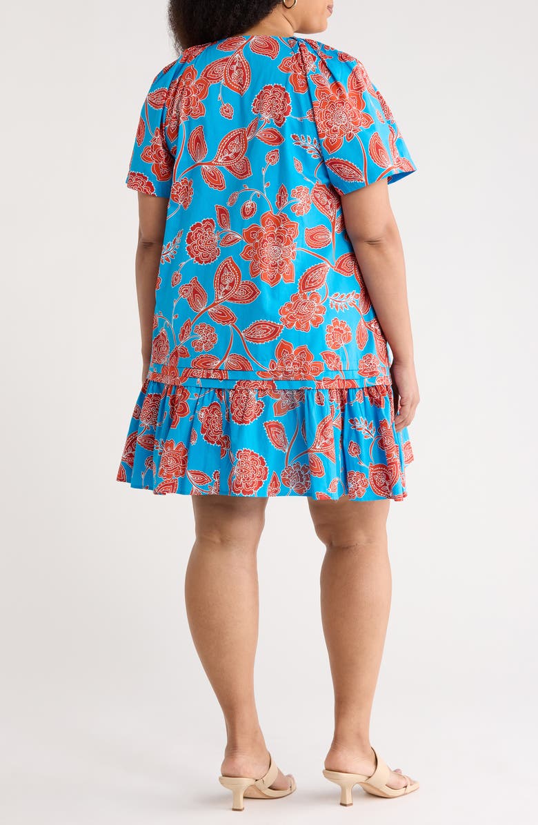 SUGARLIPS Ripon Floral Seruma Drop Waist Shift Dress, Alternate, color, Blue-Red-Multi