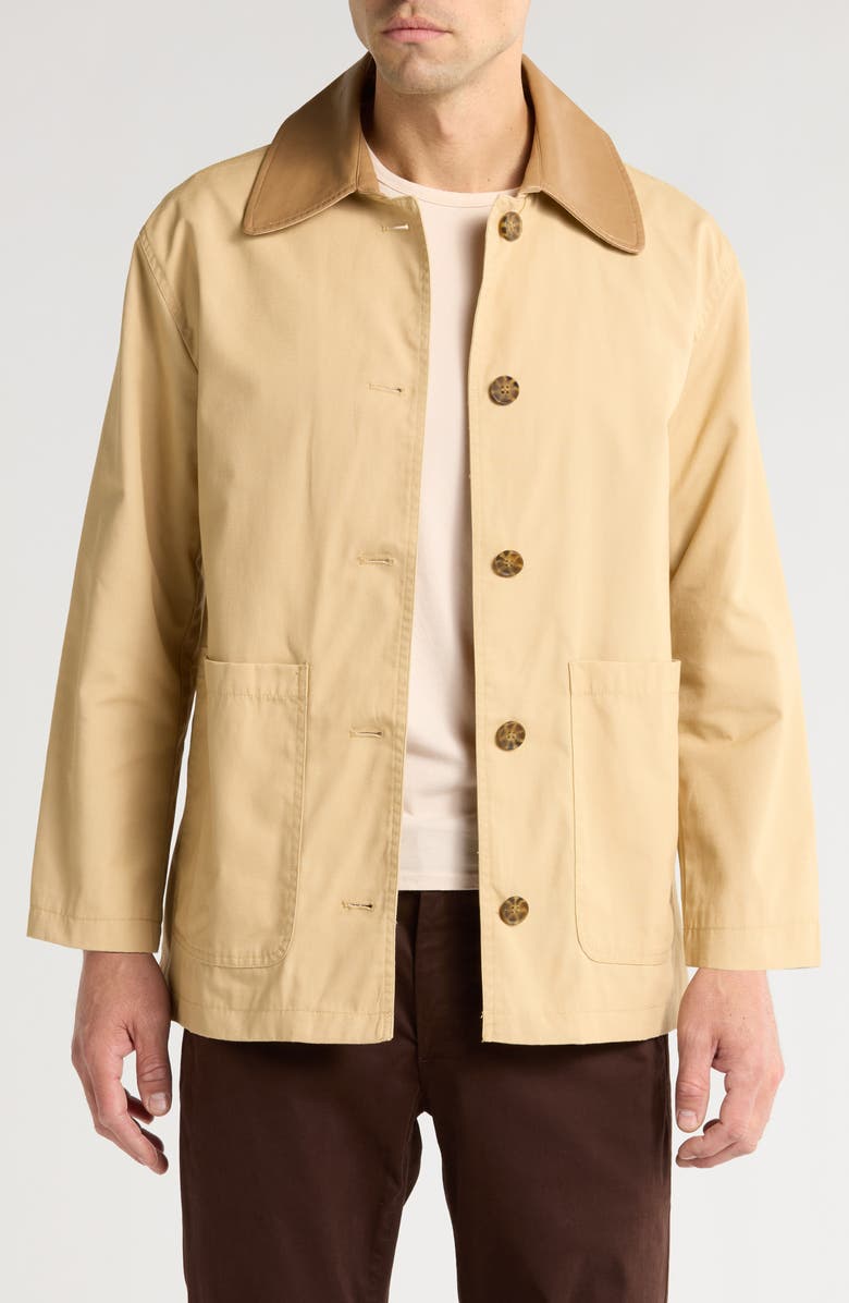 Lucky Brand Faux Leather Collar Barn Jacket, Main, color,